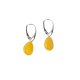 Medium long amber earrings butter beads